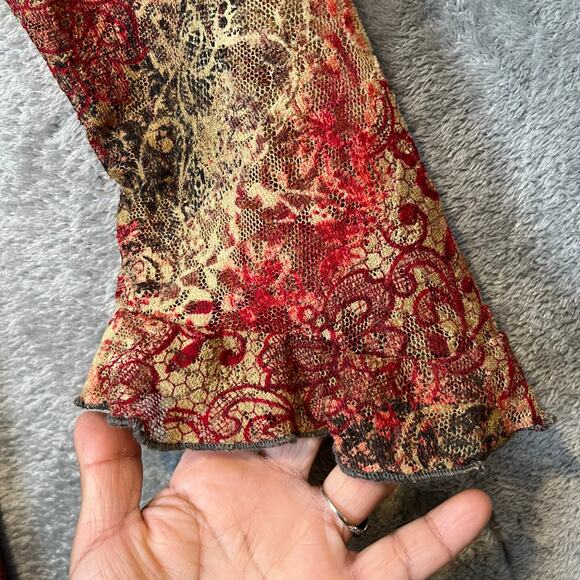 Vintage 90s Brocade Lace Floral Dress Whimsical Dark Fairy Cottagecore Sz Medium - Picture 7 of 11